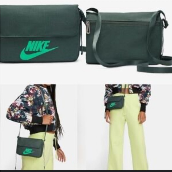 NWT Nike Dark Green Crossbody Bag - Picture 1 of 3